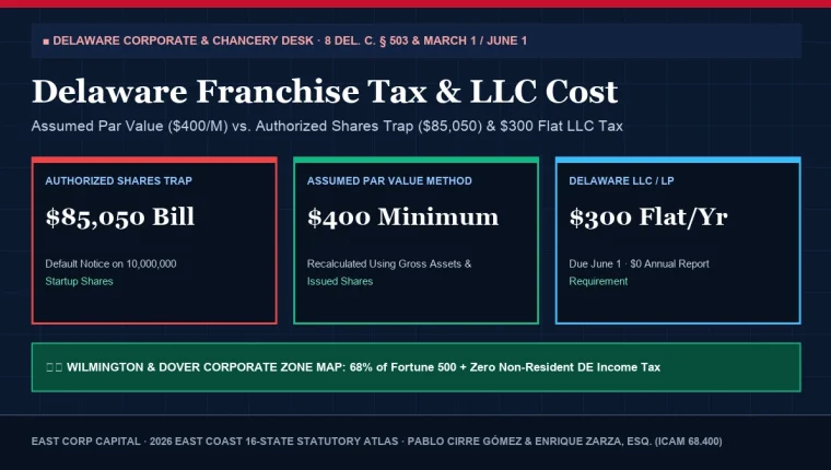 2026 Delaware Franchise Tax Assumed Par Value vs Authorized Shares and 300 Dollar LLC Tax Guide