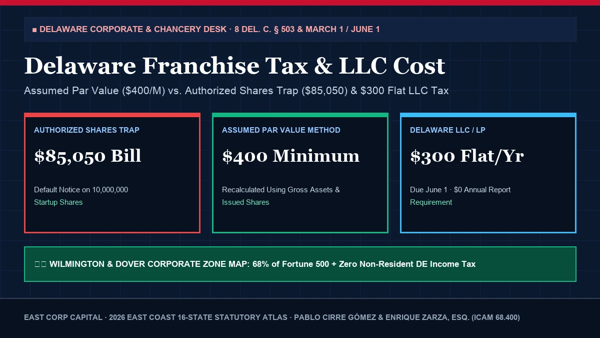 2026 Delaware Franchise Tax Assumed Par Value vs Authorized Shares and 300 Dollar LLC Tax Guide