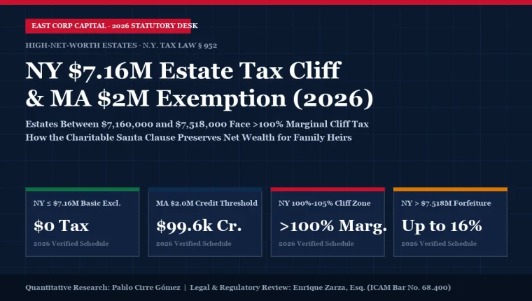 2026 New York 7.16 Million Estate Tax Cliff and Massachusetts 2 Million Exemption Calculator and Santa Clause Chart