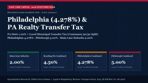 2026 Philadelphia 4.278 Percent and Pennsylvania Realty Transfer Tax Split Calculator Chart