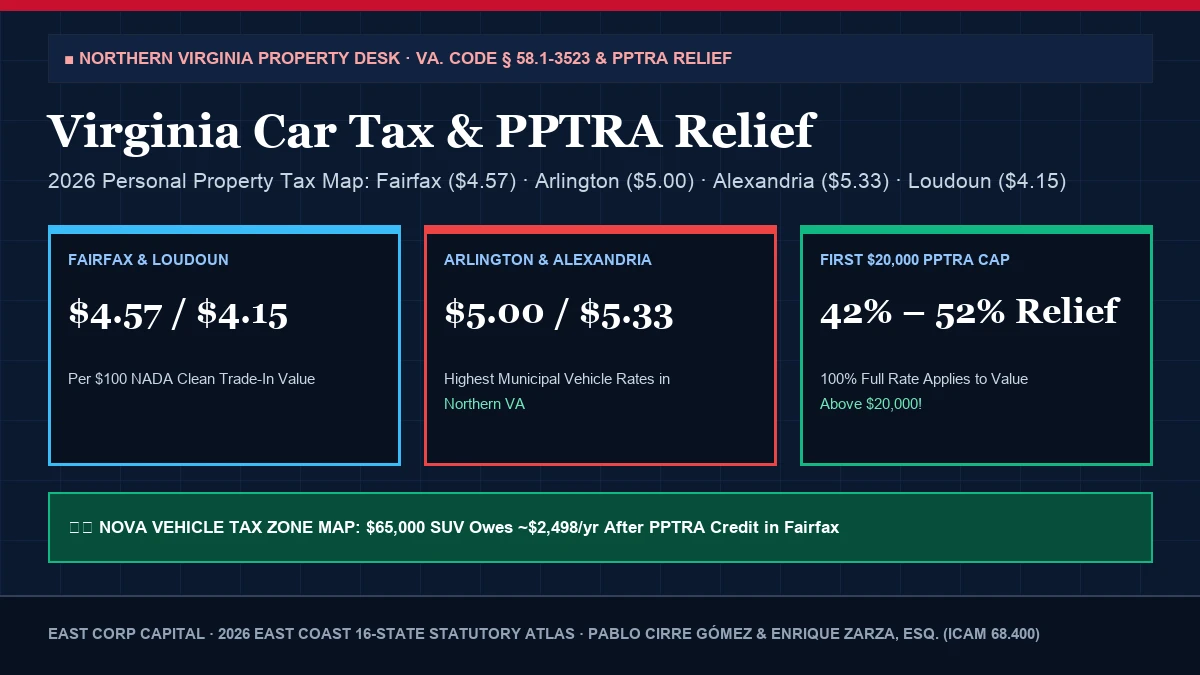 2026 Northern Virginia Car Tax and PPTRA Relief Calculator Zone Map Fairfax Arlington Loudoun Alexandria